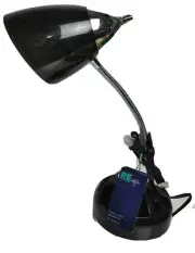 Room Essentials Desk Lamp Black Gooseneck Adjustable Electric Metal CFL Bulb
