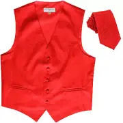 New formal Men's paisley slim fit Tuxedo Vest Waistcoat_Necktie red wedding prom