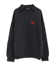 Balenciaga BB Logo Embroidered Distressed Sweatshirt 1,2 Black