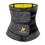 NINGMI Slimming Belt Pulling Underwear Waist Trainer Slim Body Shaper Tummy Trimmer Neoprene Sauna Belt Fajas Cincher camouflage grey L