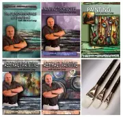 Art Painting Instruction, Mike Lang DVD set of 5 Filbert Master Brush Set of 3