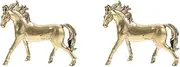 ABOOFAN 2 Pcs Desk Decoration Sprinting Horse Figurines Ornaments Statues for Home Decor Antique Animal Outdoor Small Copper
