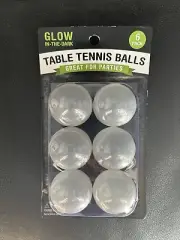 Glow In The Dark Table Tennis Balls 6 Pk -