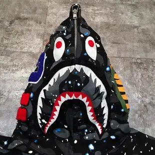 A Bathing Ape Bape Shark 星空款 鯊魚拉絨外套