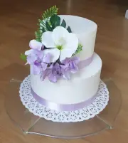 Hibiscus Orchid Cake Topper Spray Artificial Flowers