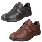 Mens Hush Puppies Leather Casual Hook & Loop Strap Shoes MAGNUS TOUCH FASTENING
