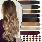 20 Inch Micro Ring Loop Remy Human Hair Extensions Silicone Beads Link Full Head