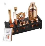 24piece Bartender Kit With Stand Mixology Bar Kit Cocktail Shaker Set Rose Gold