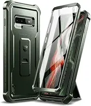 [Dexnor] for Samsung S10 Case, [Built in Screen Protector and Kickstand] Heavy Duty Military Grade Protection Shockproof Protective Cover for Samsung S10 - Green