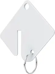60 Packs Blank Plastic Key Tags Upgrade Round Split Ring Durable Key Identify Tags Bulk Key Tags for Key Cabinet 1.5 inches Square Shaped