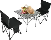Camping Chairs - Lightweight Picnic Table and 2 Chairs for Hiking, Lightweight Camp Gear Waterproof Outdoor Furniture for Sports, Beach & Lawn
