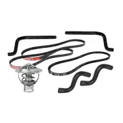 Gates Thermostat + Radiator Heater Hose + Drive Belt Kit for Holden Commodore VL