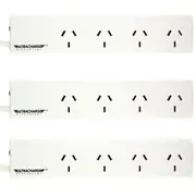 3x Ultracharge Power Board 4 Way Socket Slot 250V 10Amp Wall Mount Powerboard WH