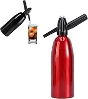 1L Black Aluminum Manual Syphon for Homemade Drinks, Mojitos, Gin, Wine Spritzers