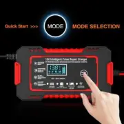 Car Battery Charger 12V 6A Pulse Repair LCD Display Fast Charge AGM Deep Cycle