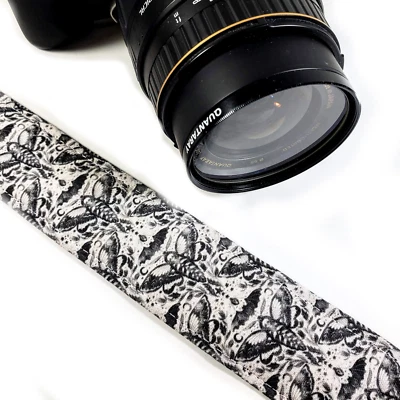 Skull Moth Camera Strap - Acherontia Atropos -Double Padded Comfortable Camera