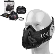 FDBro Training Mask 3.0 Workout High Altitude Elevation Stimulation Training Fitness Running Exercise for Resistance Increase Sports Performance Cardio Endurance Mask Black L w/EVA Carry Case