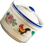 KICHOUSE Handmade Ceramic Soup Cup Stew Bowl with Lid Bird's Nest Cup Dessert Bowl 4.5 Inch