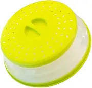 Collapsible Microwave Splatter Cover For Food With Silicone Mats, Microwave Plate Cover With Steam Vent，BPA-Free Silicone & Plastic (yellow, 10.5IN)
