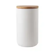 1 Jar Food Storage Jar Canister with Modern Design Airtight Seal Bamboo Lid for Loose Tea Coffee Spice Nuts Snacks Storage 33.81oz/1000ml