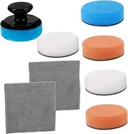 WEKADRIN 1 Set Car Polishing Sponge Kit Replaceable Wax Applicator Pads Ergonomic Design for Easy Use Multi Functional Buffing Tool for All Vehicle Types Enhance Car Detailing Experience