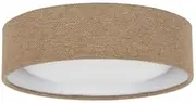 Beacon Lighting Uno 250mm 1 Light Flush Mount in Natural Fabric