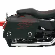 Saddlemen Red Highwayman Tattoo Saddlebags - Throw-Over Mount Medium