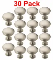 30pk Cabinet Knob Kitchen Furniture Handle Cupboard Door Pull Satin Nickel