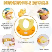 Yellow Silicone Baby Shower Cap. Protection For Eyes and Ears.
