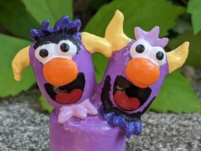 TWO HEADED MONSTER Custom Fisher Price Little People Style Figure Sesame FPLP