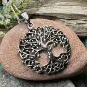 Celtic Tree of Life Necklace Irish Ireland Nature Wiccan Pagan 925 W/FREE CHAIN