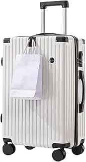 [LHDDAGQAX] Luggage Suitcase Large 360-degree Rotating casters with Key Portable Bag PC Material Impact-Resistant Waterproof Zipper Type can be Carried on Board for Travel, Convenient and Fashionable Hidden Hook