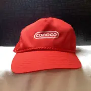 Vintage CONOCO Embroidered Red Snapback Cap