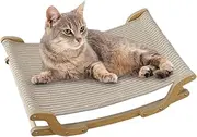 Sisal Cat Lounger Chair - Elevated Pet Cooling Chair | 2-in-1 Comfortable Cat Scratching Recliner Pet Rocking Sofa | Woven Sisal Kitten Scratching Lounger for Home Bedroom (B)