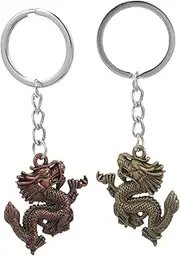 PENIKOKO 2pcs Dragon Keychain Pendant Portable Keychain Decor Cartoon Dragon Keyring for Car Keys House Keys Bags Lightweight Hanging Charm present for Friends