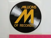 Music STICKER ~ MILLIONS OF RECORDS: Seller of Vinyl, CDs, Tapes ~ CALIFORNIA