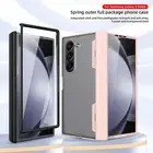 For Samsung Galaxy Z Fold 6 Translucent Hinge Case Built-in HD Screen Protector