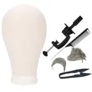 22 inch Canvas Block Mannequin Head for Training Making Wigs Hats Display Stand