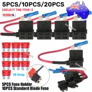 5/10/20pcs Car Add-a-circuit Fuse Tap Adapter Standard 10A Blade Fuse Box Holder