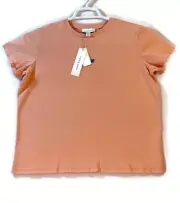 TOPSHOP Light Orange Gecko Embroidered Short Sleeve T-Shirt Women’s Size 6 NWT