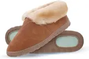 Cloud Nine Sheepskin Men's Suede Ankle Bootie Slippers - Indoor & Outdoor Shoes