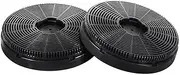 Devanti Activated Charcoal Carbon Filter Range Hood Filters, Pyramid Rangehood Replacement for Ductless Ventless Set of 2, Black Kitchen Cooker Accessories