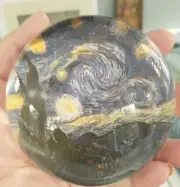 NEW Laurel Ink Van Gogh Starry Night Glass Dome Paperweight, Gift Boxed, Art