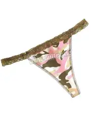 Camouflage String Pink 3-Color Lace Size XL US Army Camo Underwear