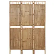 vidaXL 3-Panel Room Divider Bamboo Room Separator Partition Folding Screen