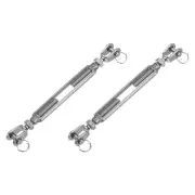2Pcs M10 Jaw and Jaw Turnbuckles Wire Rope Tension, Stainless Steel Turnbuckle