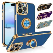 For iPhone 15 14 13 12 11 Pro Max Plus Shockproof Ring Stand Holder Case Cover