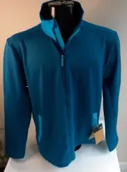 THE NORTH FACE 2 Tone Zipper Front Track Jacket Teal/Turquoise Poly Blend L NWT