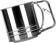 Stainless Steel Flour Sifter Hand Crank Baking Sifter Fine Mesh Strainer for Home Baking