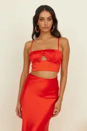 Sweet Haven Crop Top Red